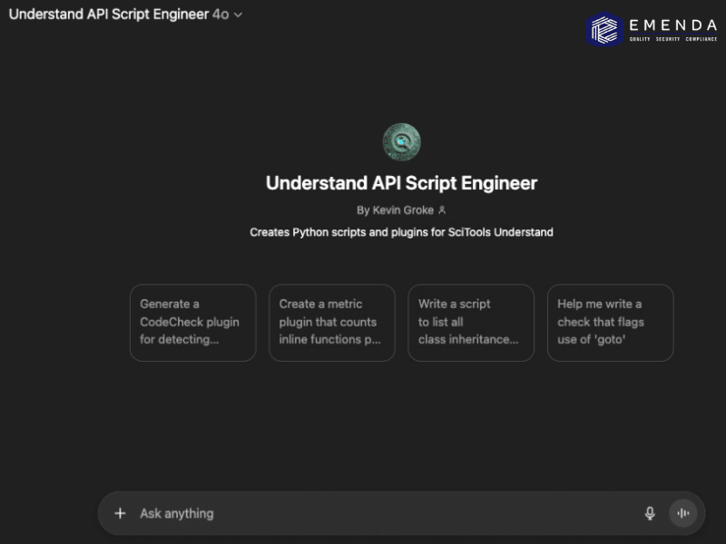Utilisation de ChatGPT pour l’API d’Understand